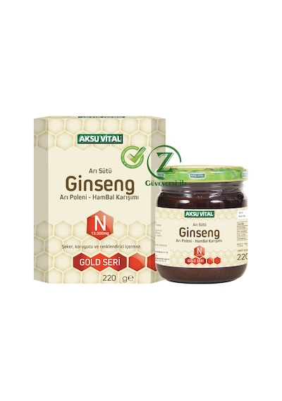 Aksu Vital Arı Sütü Ginseng Arı Poleni - Ham Bal 13000 MG 220 g