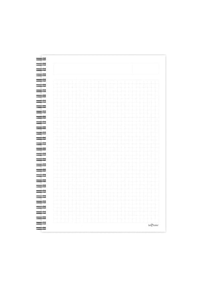2018045/2 Polygonal Esnek Karton Kapak, Siyah Spiralli Renkli Kenar Boyama Kareli Squared / Helmet 103 Ivory