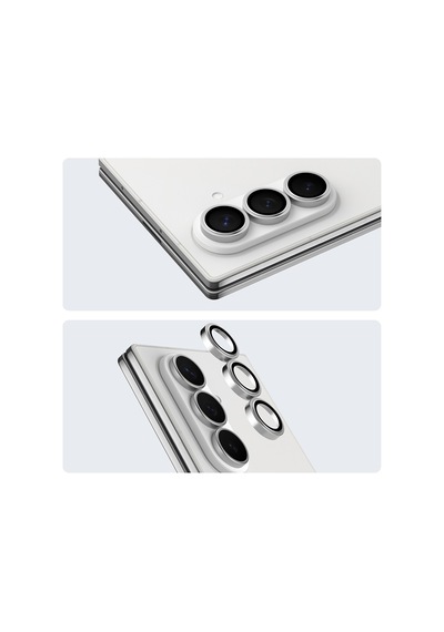 Samsung Uyumlu Galaxy Z Fold 7 Youngkit Alloy  Parlama Önleyici Kamera Lens Koruyucu Aparatlı Gümüş