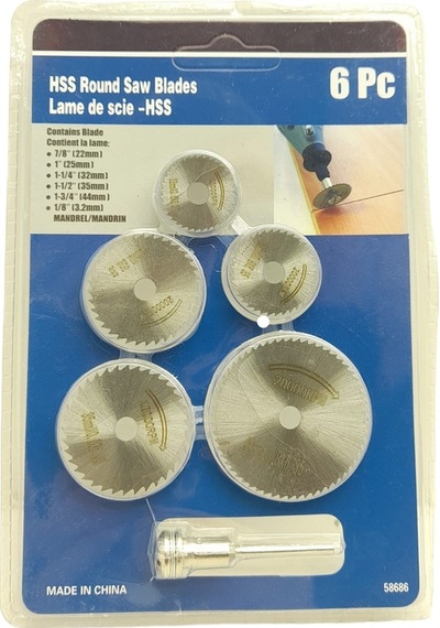 6 Parça Mini Yuvarlak Testere Bıçakları 22---44mm 4434