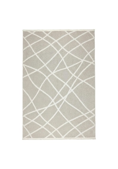 Modern Krem Geometrik Desenli Bej Sisal Halı Dokuma Salon Ve Mutfak Halısı Çok Renkli