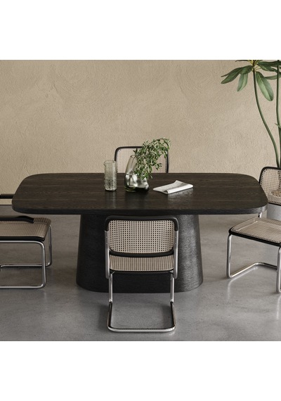 Barocco İtalyan Still Oval Ahşap Yemek Masası 100x180 Siyah Barocco İtalyan Still Oval Ahşap Yemek Masası 100x180 Siyah