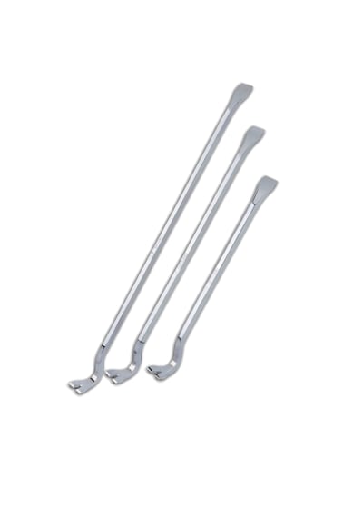 Krom Kaplamalı Sökü Demiri 45cm 60 Cm 75 Cm Kancalı Manivela Levye 3 Lü Set