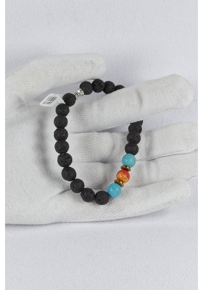 Lav Taşı Turkuaz Jasper Taşı Kombinli Bileklik Blk0005 Çok Renkli