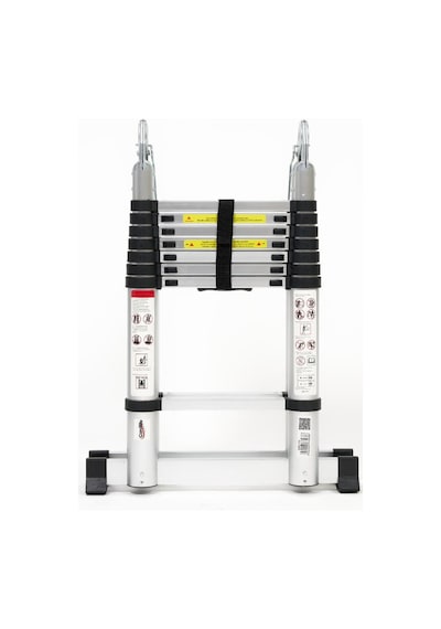 Cardilife 250 + 250 Cm. - 8+8 Basamaklı Alüminyum Teleskopik Merdiven - A Tipi Uzayan Merdiven 8+8 Basamaklı