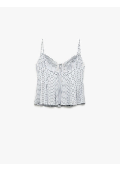 Koton Koton X Melis Ağazat - Pamuklu Düğmeli Pile Detaylı Kalp Yaka İnce Askılı Bluz Mavi Çizgili 5sak30069pw Mavi Çizgili Koton Koton X Melis Ağazat - Pamuklu Düğmeli Pile Detaylı Kalp Yaka İnce Askılı Bluz Mavi Çizgili 5sak30069pw Mavi Çizgili