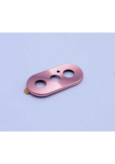 Apple Uyumlu iPhone X Zore Metal Kamera Koruyucu Rose Gold