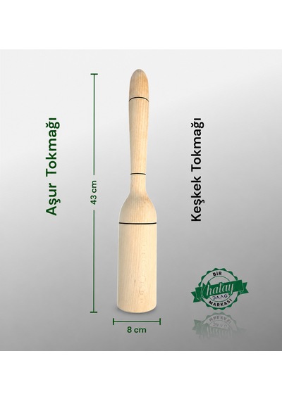 Ekonomi Dünyası Yöresel Doğal Ahşap Aşur Buğday Döğme Keşkek Tokmağı