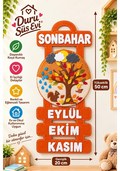 Mevsimler Panosu Keçeden Hazır Mevsim Şeridi Panosu Okulöncesi İlkokul