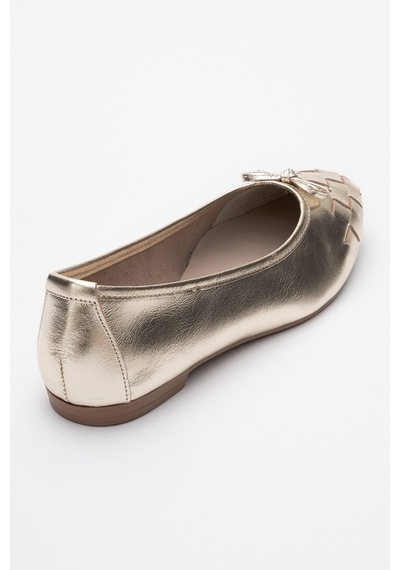Luvishoes Luvi Shoes 03 Altın Cilt Hakiki Deri Kadın Babet Ayakkabı Altın