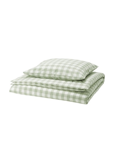 Ikea Ektandvınge Tek Kişilik Nevresim Takımı 150 X 200 Cm Beyaz - Açık Yeşil Çok Renkli