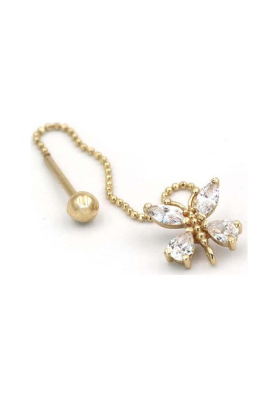Lilarote Taşlı Kelebek Altın Tragus Küpe 42962137