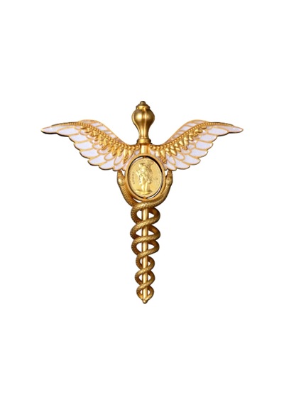 Agakulche Hermes'in Asası Altın Kaplama Gümüş Sikke Coin