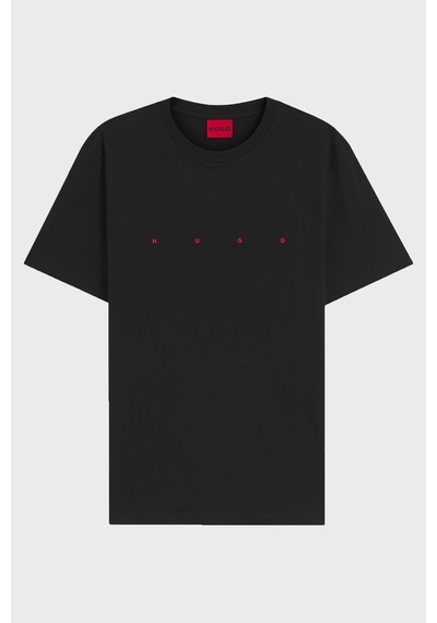 Hugo Logolu % 100 Pamuk Bisiklet Yaka T Shirt Erkek T Shirt 50566086 001 Siyah