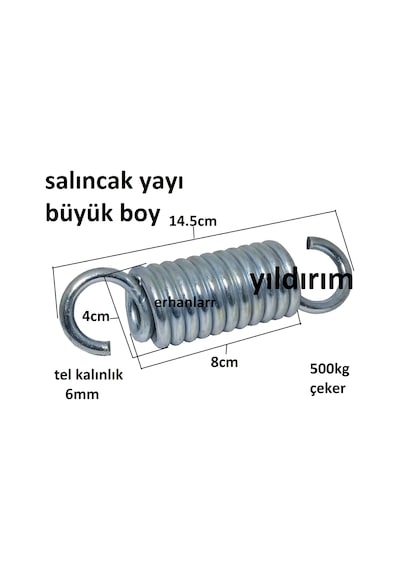 2 Adet Salıncak Yayı Düz Model Kuvetli Sertleştirilmiş Hoppala Ya