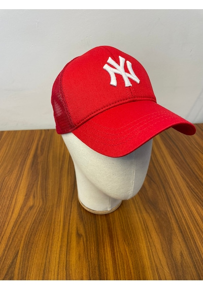 Ny Yankees Nakışlı Fileli Yazlık Beyzbol Cap Şapka Kırmızı