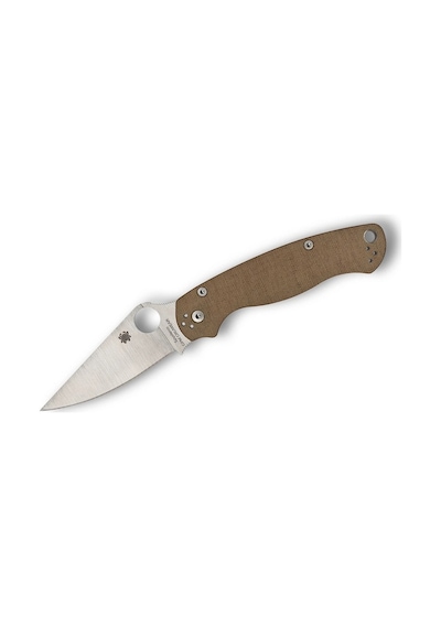 Spyderco Military 2 Brown Canvas Micarta Cpm Cruewear Blade Plainedge Kamp Çakı Kahverengi