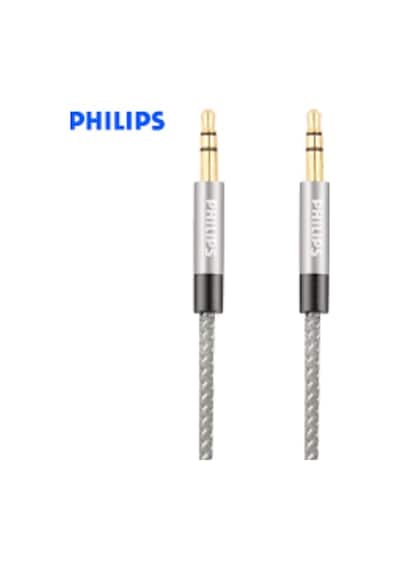 Philips Uyumlu Swr2114B Örgülü 3.5 Jack Aux Ses Kablosu Gri 1 Metre (488311859)