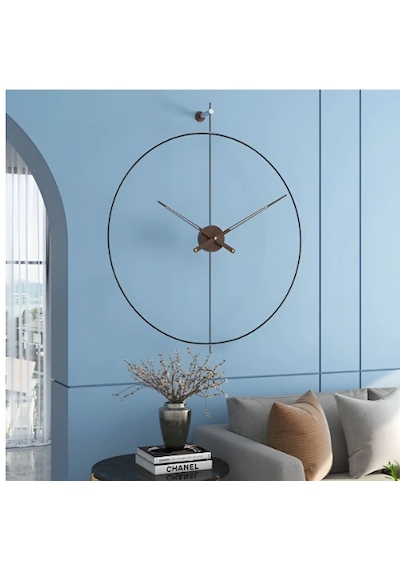 MetaQuartz Aksesuar Elissatime 60 Cm Siyah Modern Dekoratif Metal Duvar Saati