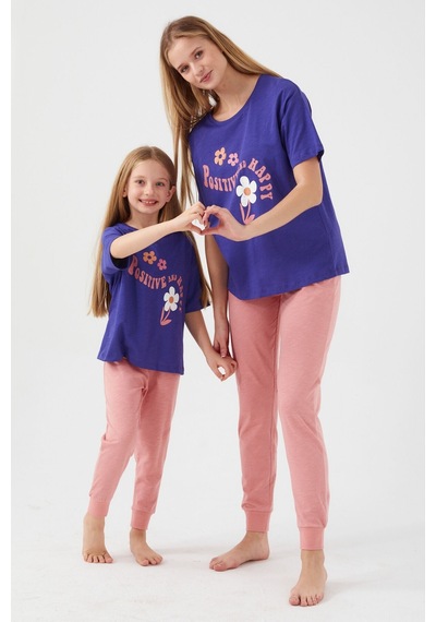 Rolypoly Positive And Happy Mor Kadın Kısa Kol Pijama Takım 5274-33149 Mor