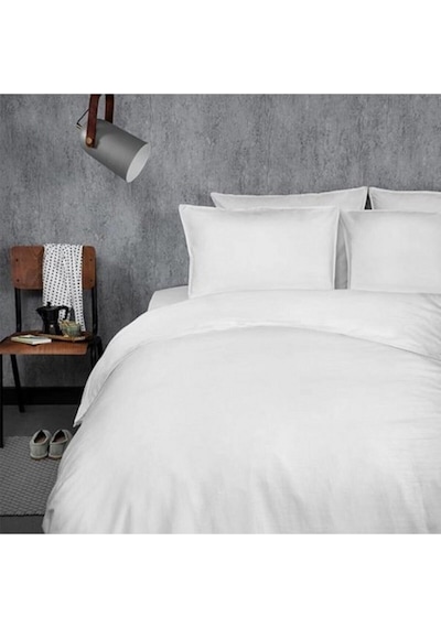 Lotus Home Tek Kişilik 160x220 Düz Beyaz Lüks Pamuklu Sadece Nevresim 1 Parça