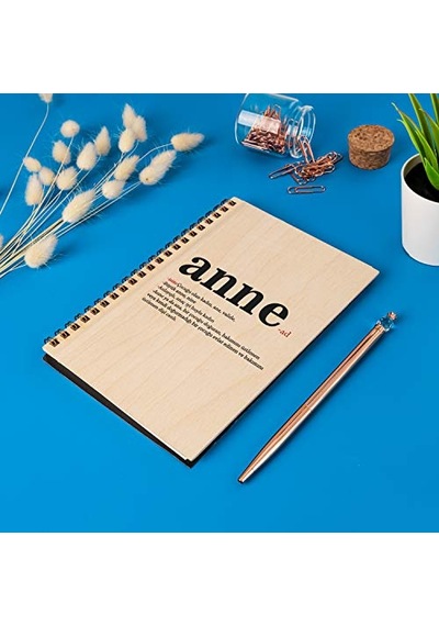 Anneler Günü Hediyesi Ahşap Kapaklı Defter