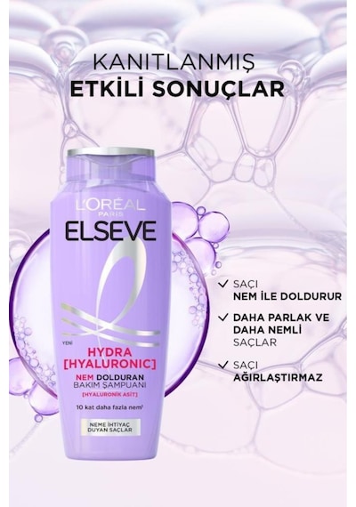 L'Oreal Paris Elseve Hydra Hyaluronic Nem Dolduran Bakım Şampuanı 3 x 300 ML