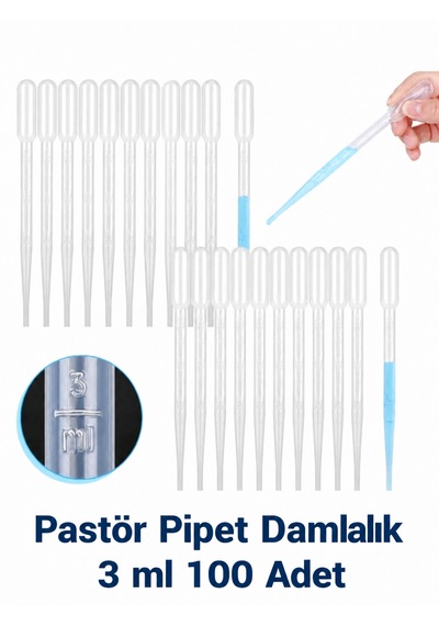 Pastör Pipeti Non Steril Damlalık 3 Ml Plastik 100 Adet