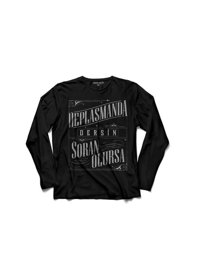 Deplasmanda Dersin Soran Olursa Uzun Kollu Tişört Baskılı Çocuk T-shirt 001