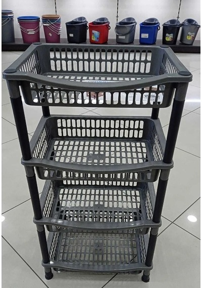 LeesHome 4 Katlı Gri Kare Plastik