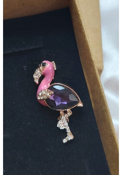 Feniks Flamingo Broş Ve Yaka İğnesi