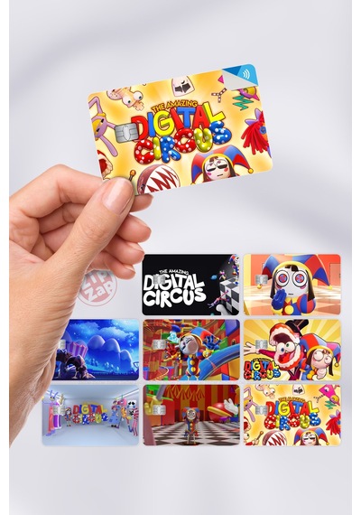 The Amazing Digital Circus Tadc Çizgi Dizi Kart Kaplama Yapışkanlı Folyo Sticker 8 Adet Çok Renkli