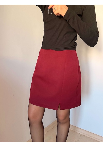 Ali Butik Bordo Şort Etek Bordo