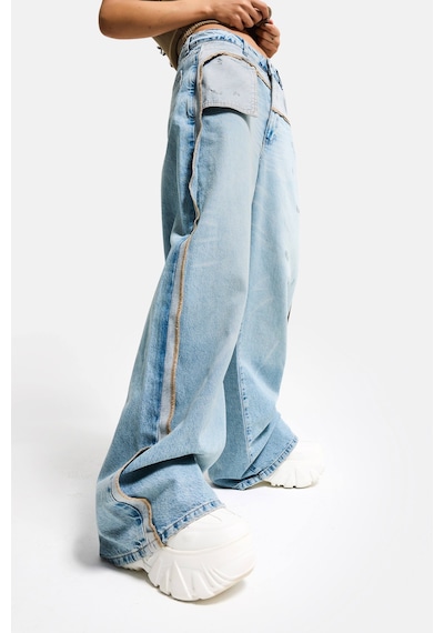 it's basic Kadın T.kot Rengi 12s6-32 Süper Baggy Fit Özel Tasarım Denim Jean