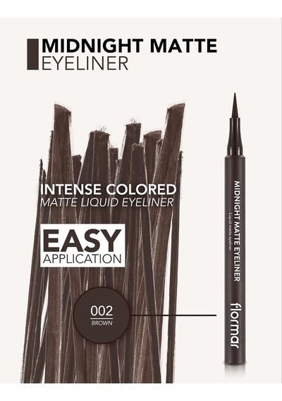Mat Likit Kalem Eyeliner Kahve - Midnight Matte Eyeliner - 002 Brown - 8690604641659 Diğer