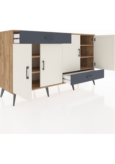 Hyperion Konsol 5 Raflı 2 Çekmeceli 4 Kapaklı 176x44x99 Çam-aytaş Çam-aytaşı/antrasit Hyperion Konsol 5 Raflı 2 Çekmeceli 4 Kapaklı 176x44x99 Çam-aytaş Çam-aytaşı/antrasit