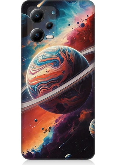 Xiaomi Poco X5 5g Uyumlu Gezegenler Arasında Renkler Desenli Silikon Kılıf Çok Renkli