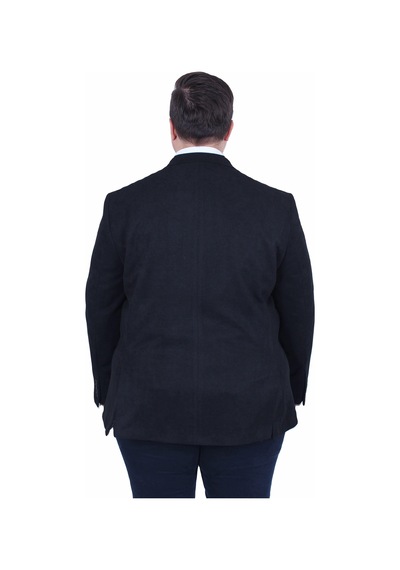 Mocgrande Erkek Büyük Beden 4 Drop Blazer Şönili Ceket 500602 Sıyah Siyah