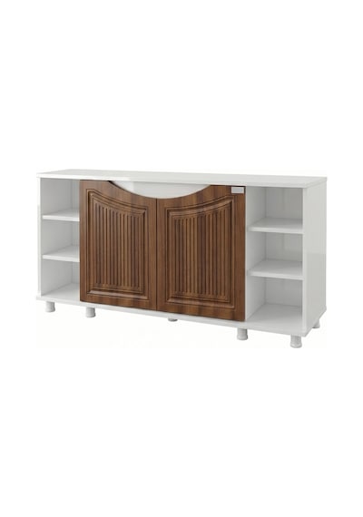 Kanki Pet Western 12040-bcv1 Mdf Akvaryum Sehpası - 120x40x69 Cm - Beyaz & İtalyan Ceviz