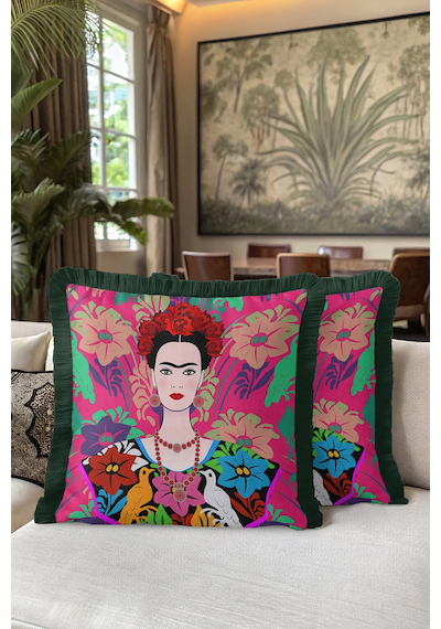Tropikal Çiçekli Renkli Saçaklı Yastık Kılıfı - Meksika Desenli Boho Yeşil Püsküllü Kırlent Kılıfı Canlı Yosunlu Kehribar Tropikal Çiçekli Renkli Saçaklı Yastık Kılıfı - Meksika Desenli Boho Yeşil Püsküllü Kırlent Kılıfı Canlı Yosunlu Kehribar