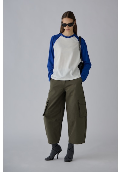 Suud Collection Mavi Reglan Çift Renk Tişört