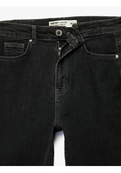 Koton Pamuklu İspanyol Paça Dar Kalıp Yüksek Bel Denim Pantolon - Flare Jeans Antrasit 6sal40187md Antrasit Koton Pamuklu İspanyol Paça Dar Kalıp Yüksek Bel Denim Pantolon - Flare Jeans Antrasit 6sal40187md Antrasit