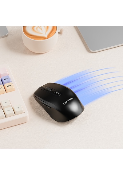 Lenyes Ws106 Yapay Zeka Destekli Çift Bluetooth Bağlantılı 2.4g Kablosuz Mouse 1200 Dpı Siyah Ws106