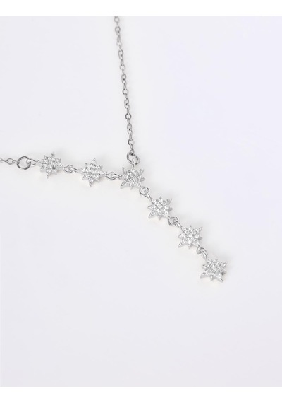 Jimmy Key Jimmy Key Gümüş Rengi Yıldız Detaylı Zarif Y Kolye 6sw428828161