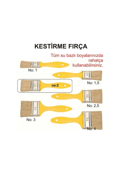 Kestirme Fırça No 2--Su Bazlı Ürünlerinizde Kullanabilir