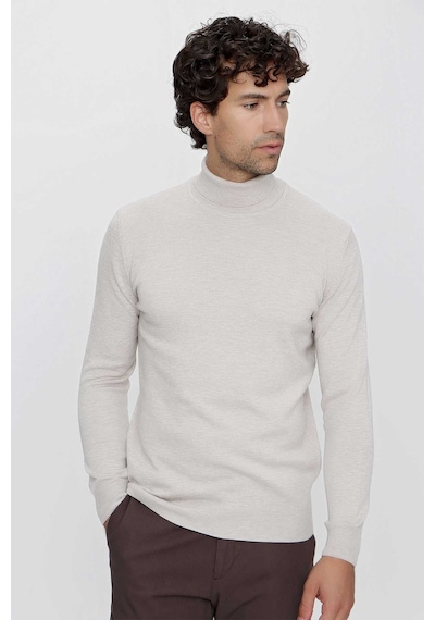Morven Basic Dinamik Fit Rahat Kesim Balıkçı Yaka Triko Kazak 99kc017003653 Bej