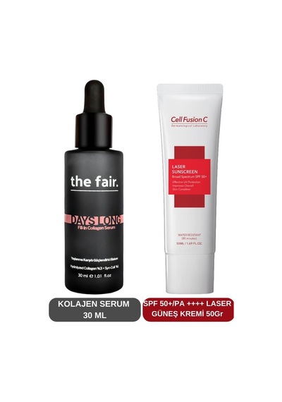 The Fair Kolajen Serum 30 ML + Cell Fusion C Laser Güneş Kremi SPF50+ 50 ML