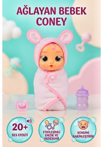 Gıoc-hı Prezıosı Cry Babies Lisanslı 20+ Ses Efektli Ağlayan Ve Emzikli Yeni Doğan Bebek Seti