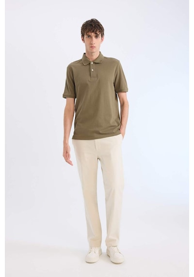 DeFacto %100 Pamuk Regular Fit Polo Yaka Kısa Kollu Basic Düz Pike Kumaş Tişört C1293AX25SPKH82