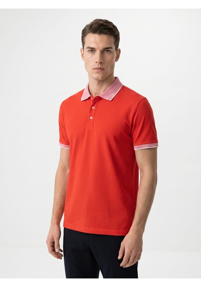 Giyim Dünyası Erkek Polo Yaka Kısa Kol Tshirt Turuncu